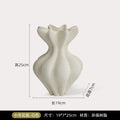 Axyaa Resin Floral Vase: Petal Shape Abstract Ornament for Home Decor