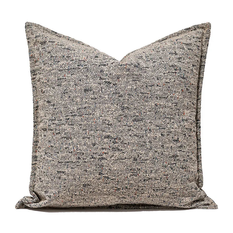 Embroidered Tufted Cushion Cover in Neutral Tones by Axyaa