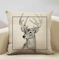 Elk Animal Cushion Cover Sofa Decor Pillow Case Linen Home Decor Axyaa
