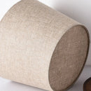 Axyaa Walnut Wood Table Lamp with Cloth Lampshade