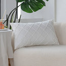 Axyaa White Velvet Cushion Cover - Soft Throw Pillowcase for Living Room Sofas