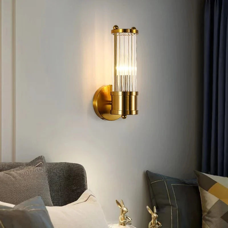 Axya Modern Gold Wall Sconce Indoor Lamp for Living Room, Bedroom, Hotel