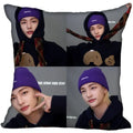 Axyaa Satin Hwang Hyunjin Pillow Cover - Decorative Bedroom Office Pillowcase Square Zipper Case