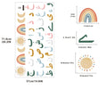 Axyaa Rainbow Arabic Alphabet Islamic Nursery Wall Stickers - Muslim Vinyl Decals