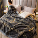 Axyaa Heavy Winter Fleece Plush Blanket: Silky Soft Korean Mink, 2 Ply Reversible Gray