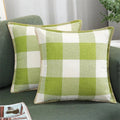 Axyaa Plaid Check 50x50cm Pillow Cover Cotton Linen Home Decor Sofa Cushion