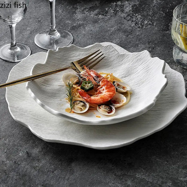 Axya Irregular Ceramic Dinner Plate Set