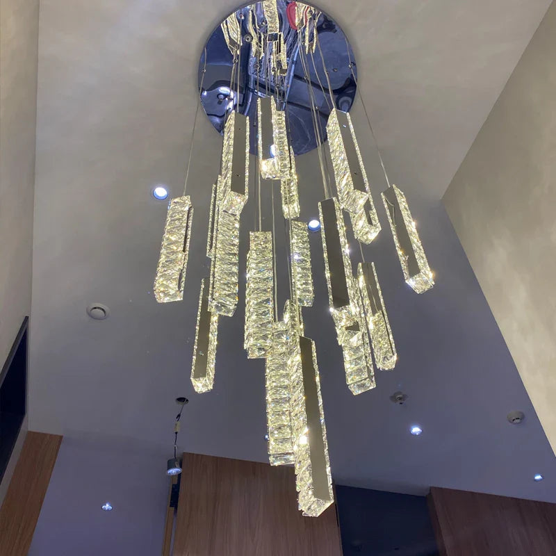 Axyaa Modern Crystal LED Chandelier for Luxury Living Room Decoration