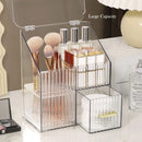 Axyaa Clear Makeup Organizer with Drawer and Lid - Cosmetic Storage Box
