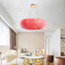 Axyaa Cream Nordic Style Feather Pendant Light for Dining Living Bedroom
