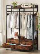 Axyaa Freestanding Closet Organizer with Drawers, Hooks, and Storage Shelf
