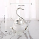 Axyaa Swan Sugar Cup & Seasoning Bottle Set - Elegant Zinc Alloy Glass Kitchen Decor