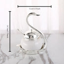 Axyaa Swan Sugar Cup & Seasoning Bottle Set | European Zinc Alloy Glass Kitchen Decor