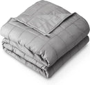 Axyaa Cotton Weighted Blanket 80x87 25lbs Light Grey - All-Natural with Glass Beads