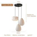 Axyaa Nordic Wabi Sabi Fabric LED Pendant Lights Chandelier for Dining Room