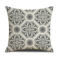Axyaa Grey Geometric Linen Cushion Cover for Sofa Living Room Decor
