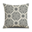 Axyaa Grey Geometric Linen Cushion Cover for Sofa Living Room Decor