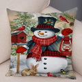 Axyaa Winter Snowman Print Pillowcase Set for Christmas Day Party Décor & Home Gift