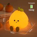 Axyaa Orange Silicone Cat Night Light with Remote - Rechargeable Touch Sensor Bedside Lamp
