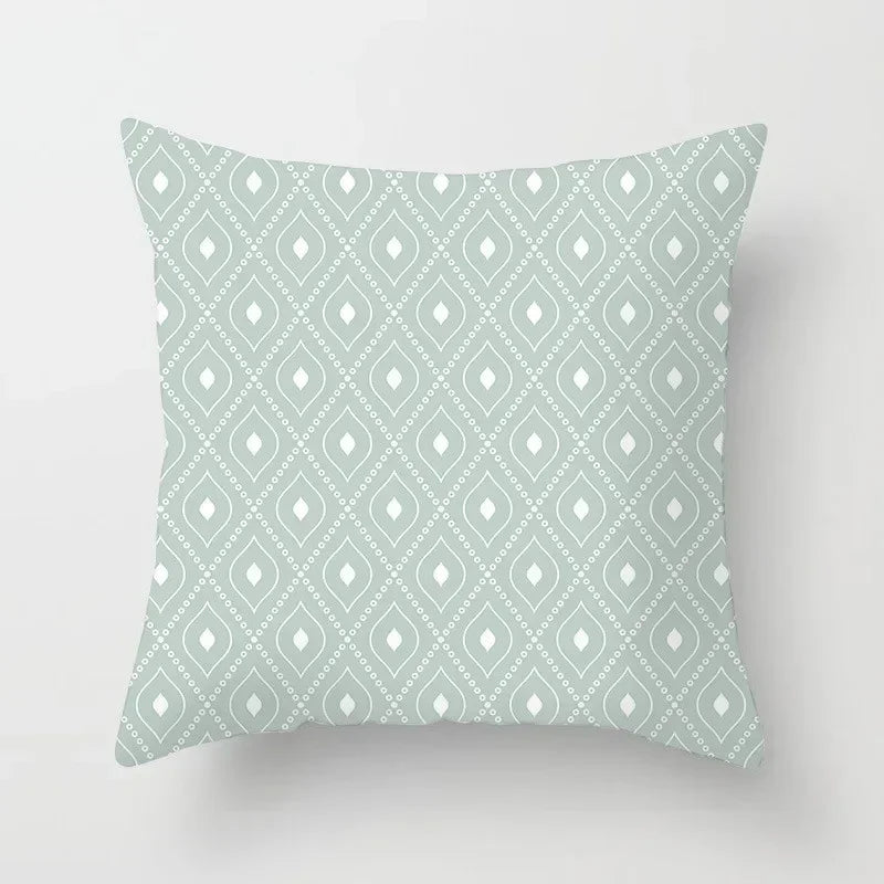 Modern Geometry Print Pillow Case for Home Decor by Axyaa - Mint Green Pillow Cover