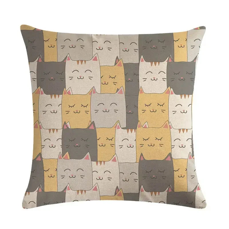 Nordic Cartoon Animal Print Linen Pillowcase for Axyaa Brand
