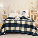 Axyaa Nordic Flower Print Plush Flannel Blanket, Soft Throw for Sofa Couch Bed