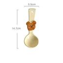 Axyaa Kawaii Bear Ceramic Kids Spoon: Cute Cartoon Hand Painted Tableware