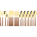 Axyaa 24Pcs Stainless Steel Flatware Set with Imitation Wooden Handle | Western Cutlery Tableware