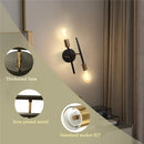 Axyaa Modern 2-Head Wall Sconce in Black & Gold for Bedroom, Living, Dining Room