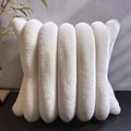 Axyaa Faux Fur Pillow Cover Solid Striped Soft Warm Reversible Beige Cream Green Black