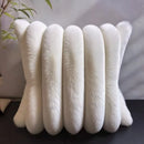 Axyaa Faux Fur Pillow Cover Solid Striped Soft Warm Reversible Beige Cream Green Black