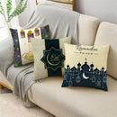 Axyaa Ramadan Theme Linen Pillow Cover in 40cm/45cm and 50cm Square Size