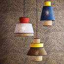 Axyaa Rattan Art Pendant Light: Creative Handwoven Colorful Chandelier for Kitchen and Living Room