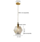 Axyaa Glass LED Pendant Lights: Nordic Modern Copper Socket Hanging Lamp