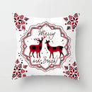 Axyaa Red Flake Snow Deer Pillow Cover 45X45CM for Home Sofa Chair