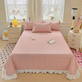 Axyaa Modal Lace Bed Cover with Star Embroidery, Summer Quilted Sheet