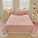 Axyaa Modal Lace Bed Cover with Star Embroidery, Summer Quilted Sheet