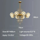 Axyaa Glass Ball Chandelier: Luxurious Creative Design for Restaurant Bedroom & High-End Lamp