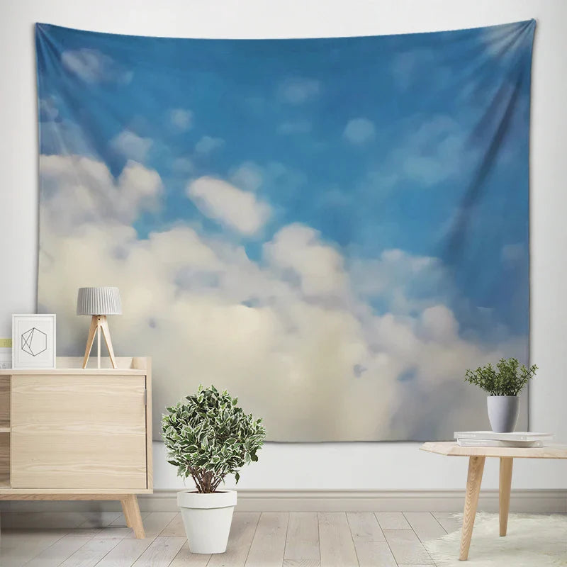 Axyaa Melodious Clouds Art Tapestry Wall Hanging - Hippie Bedroom Dorm Room Decor