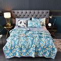 Axyaa Leaf Print Washed Cotton Quilt Air-conditioning Comforter Blanket Bedspread