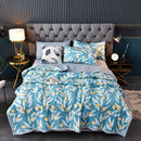 Axyaa Leaf Print Washed Cotton Quilt Air-conditioning Comforter Blanket Bedspread
