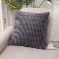 Axyaa Fluffy Corduroy Pillowcase White Green 45x45 Throw Cushion Cover