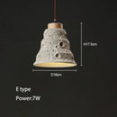 Axyaa Cement Yellow Travertine Hanging Line Lamp - Wabi-sabi Style Japanese Design Bedroom Pendant