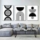 Axyaa Geometric Lines Canvas Poster: Scandinavian Minimalist Modern Art Print for Home Decor