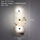 Marble LED Wall Lamp Copper Luxury Sconce by Axyaa