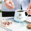 Axyaa Ceramic Couple Coffee Cup Set with Lid