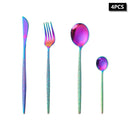 Axyaa Stainless Steel Colorful Cutlery Set with Cracked Handle - Portuguese Style