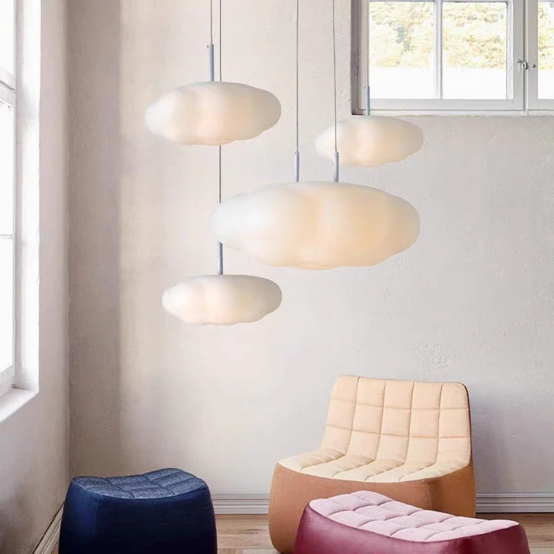Axyaa White Cloud LED Pendant Light for Bedroom Kids Room and Living Room