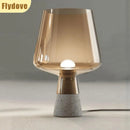 Axyaa Nordic Cement LED Glass Desk Lamp for Home Decor, E27 Lighting Fixtures