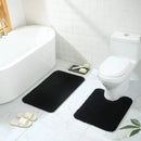 Axyaa Soft Plush Bathroom Mats Set: Shaggy, Absorbent, Non-Slip - 2Pcs